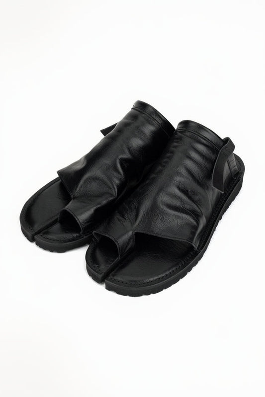 KUNOICHI BLACK CALF SKIN SANDALS