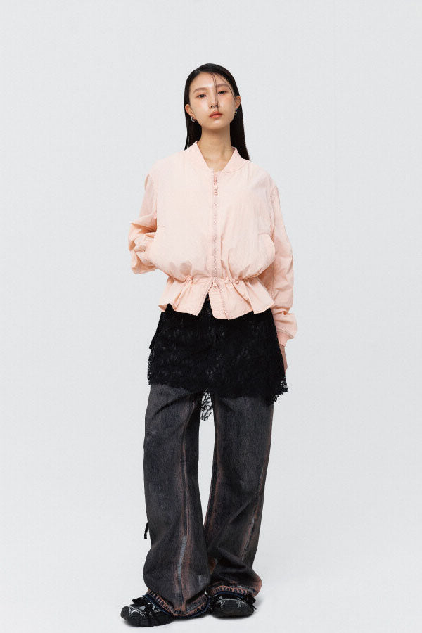PEOPLE OF THE WORLD AIR SHIRRING JUMPER SALMON