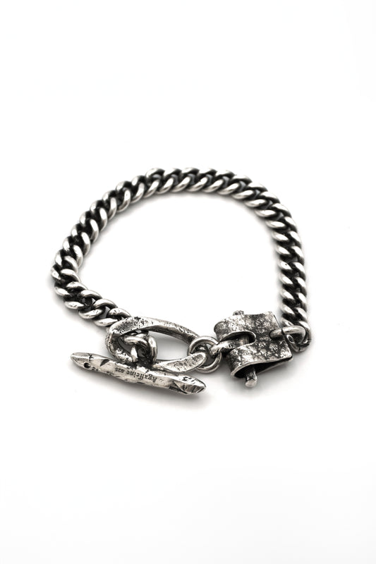 SILVER LEATHER BUCKLE CHAIN