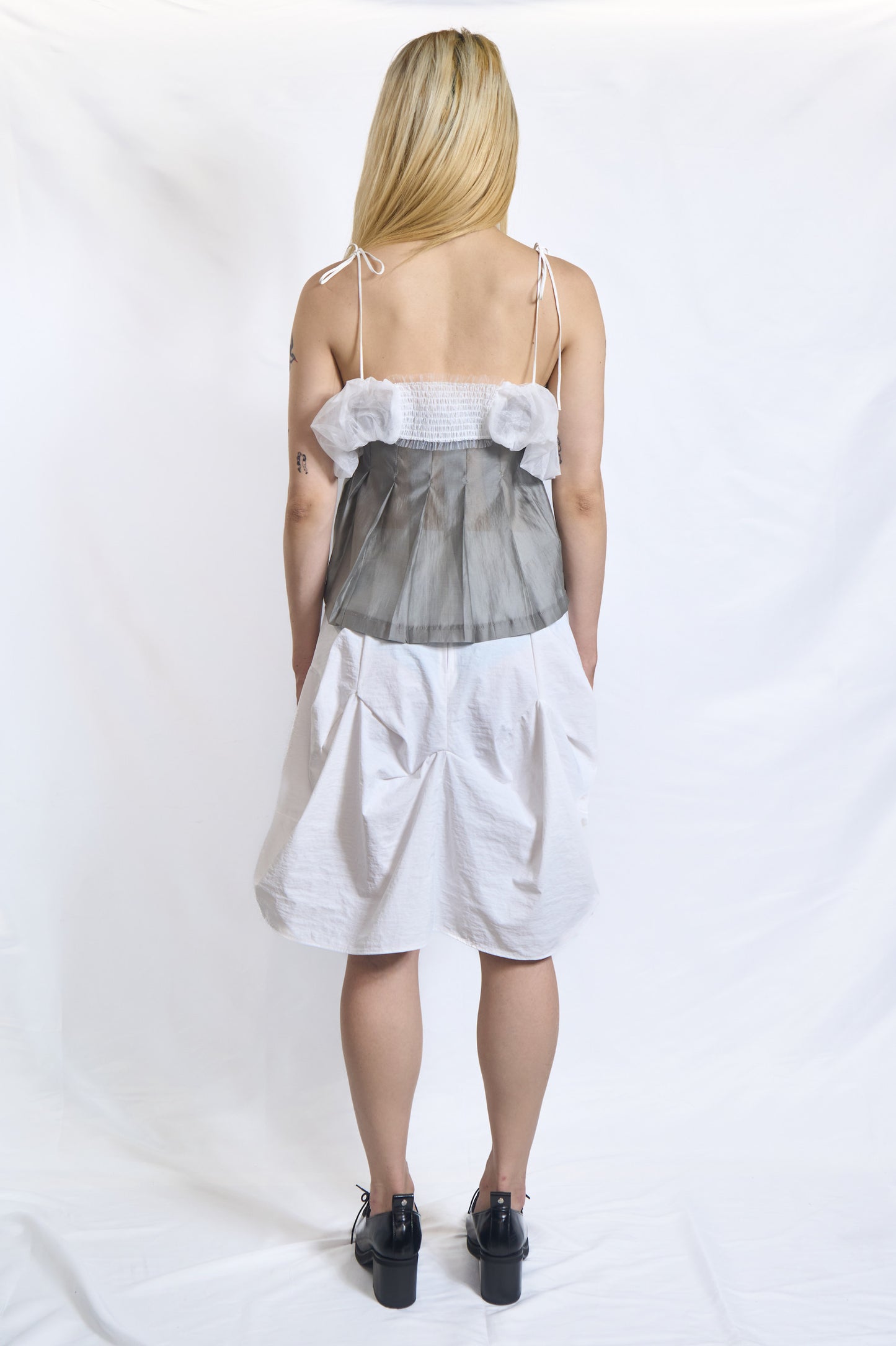STRUCTURED BALLOON SKIRT WHITE