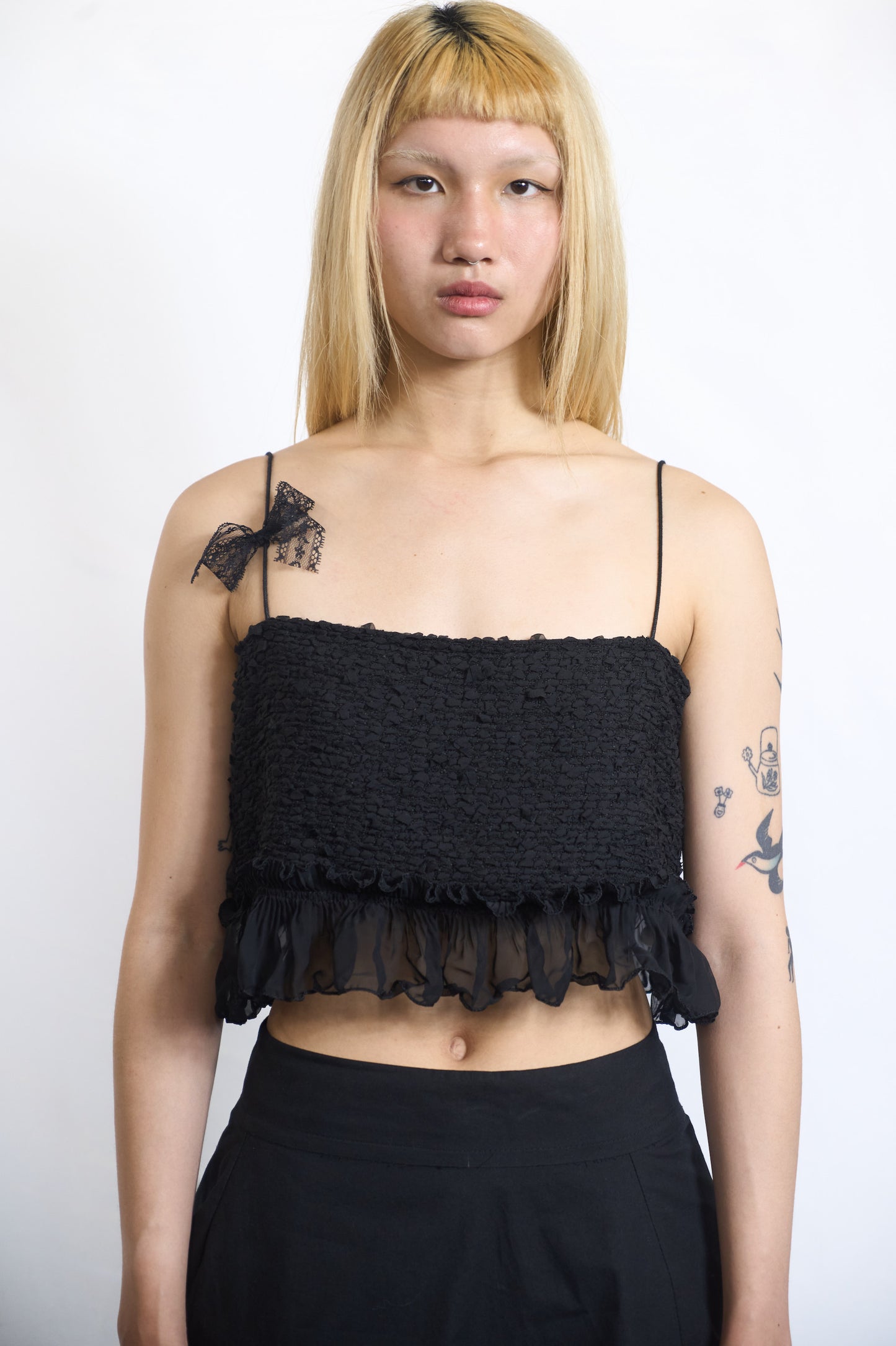 BOUCLE RUFFLE CAMI TOP