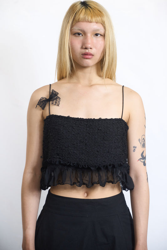 BOUCLE RUFFLE CAMI TOP