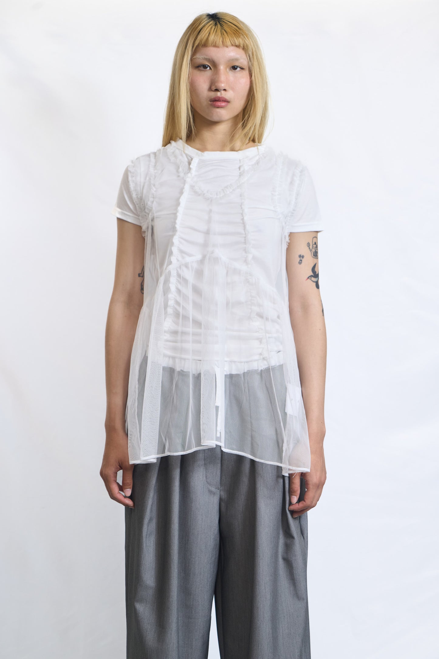 SHEER V-NECK TUNIC