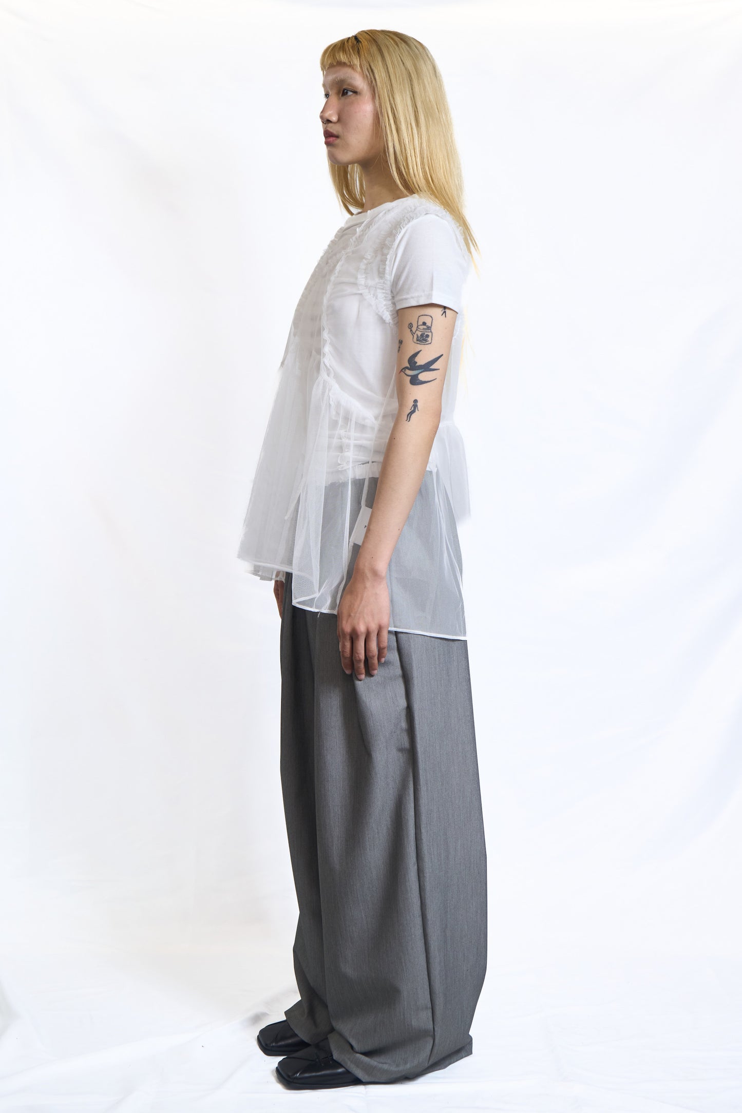 SHEER V-NECK TUNIC