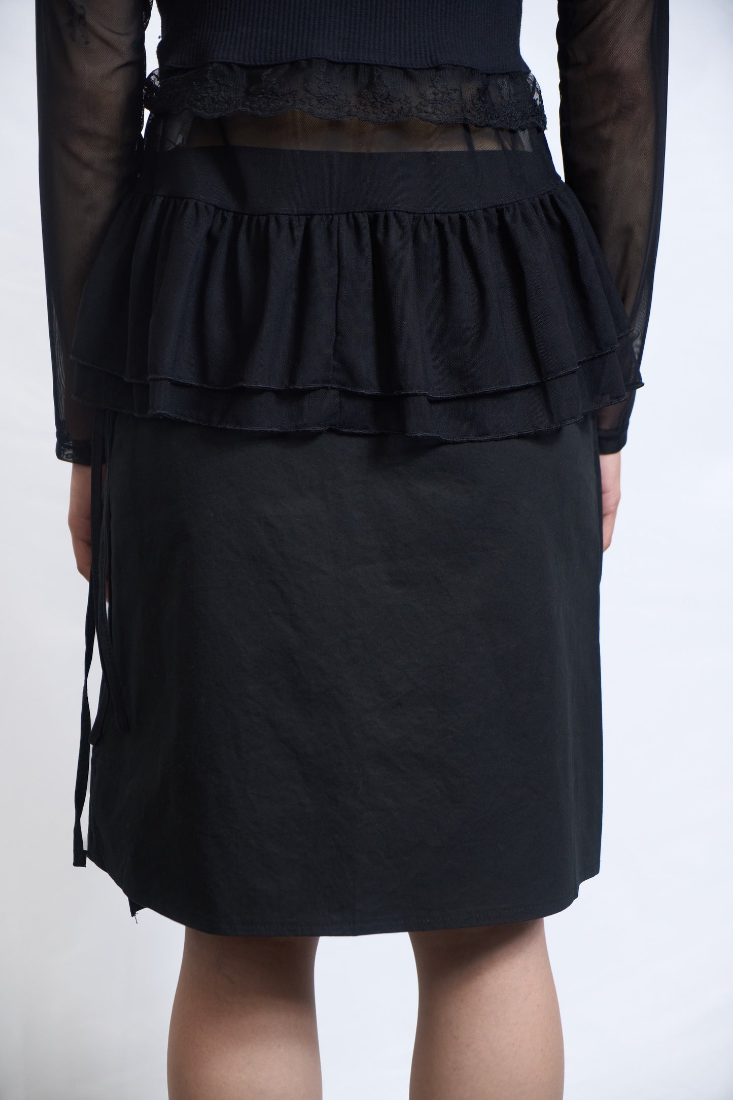 SHEER LAYERED PEPLUM CARDIGAN