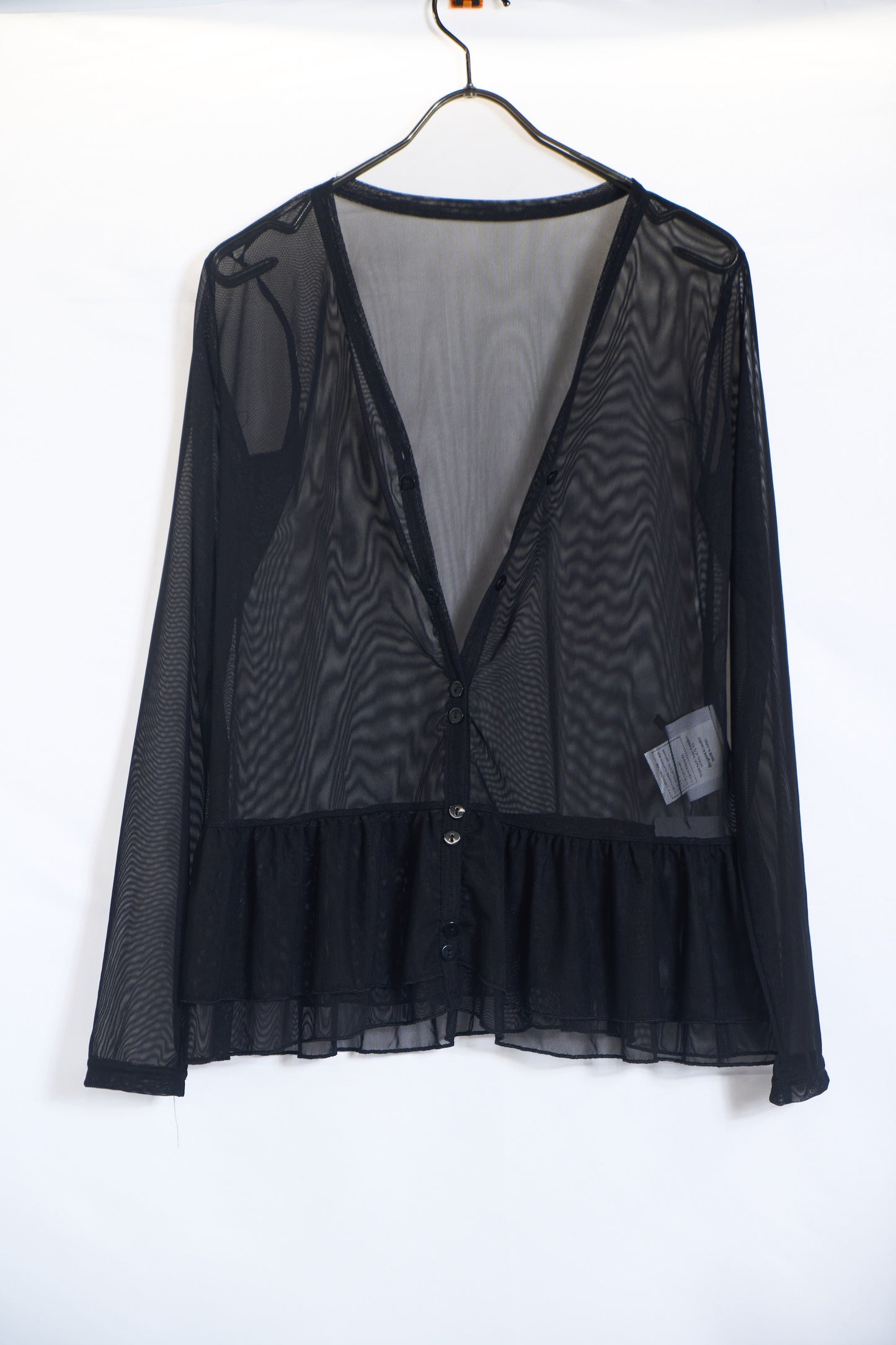 SHEER LAYERED PEPLUM CARDIGAN