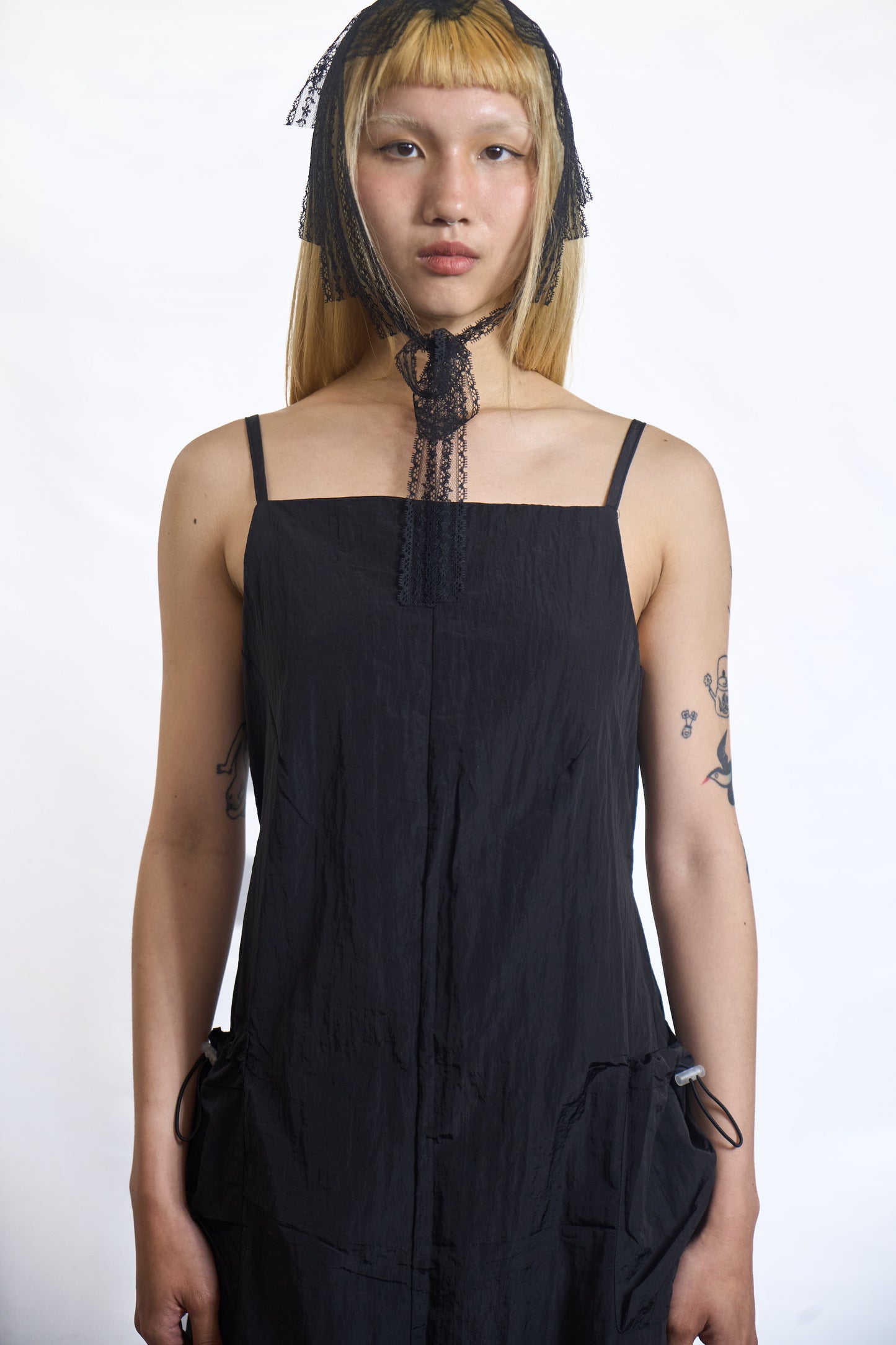 UTILITY DRAWSTRING SLIP DRESS
