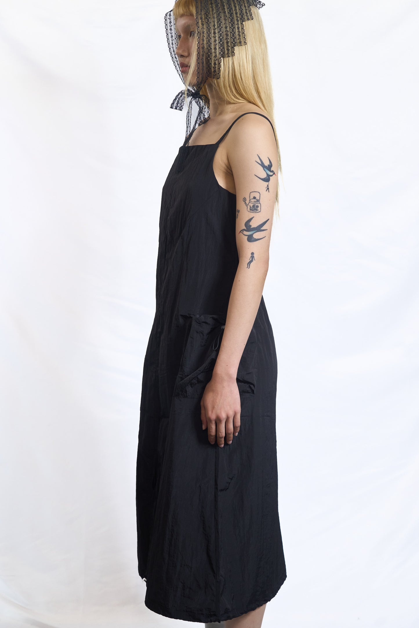 UTILITY DRAWSTRING SLIP DRESS