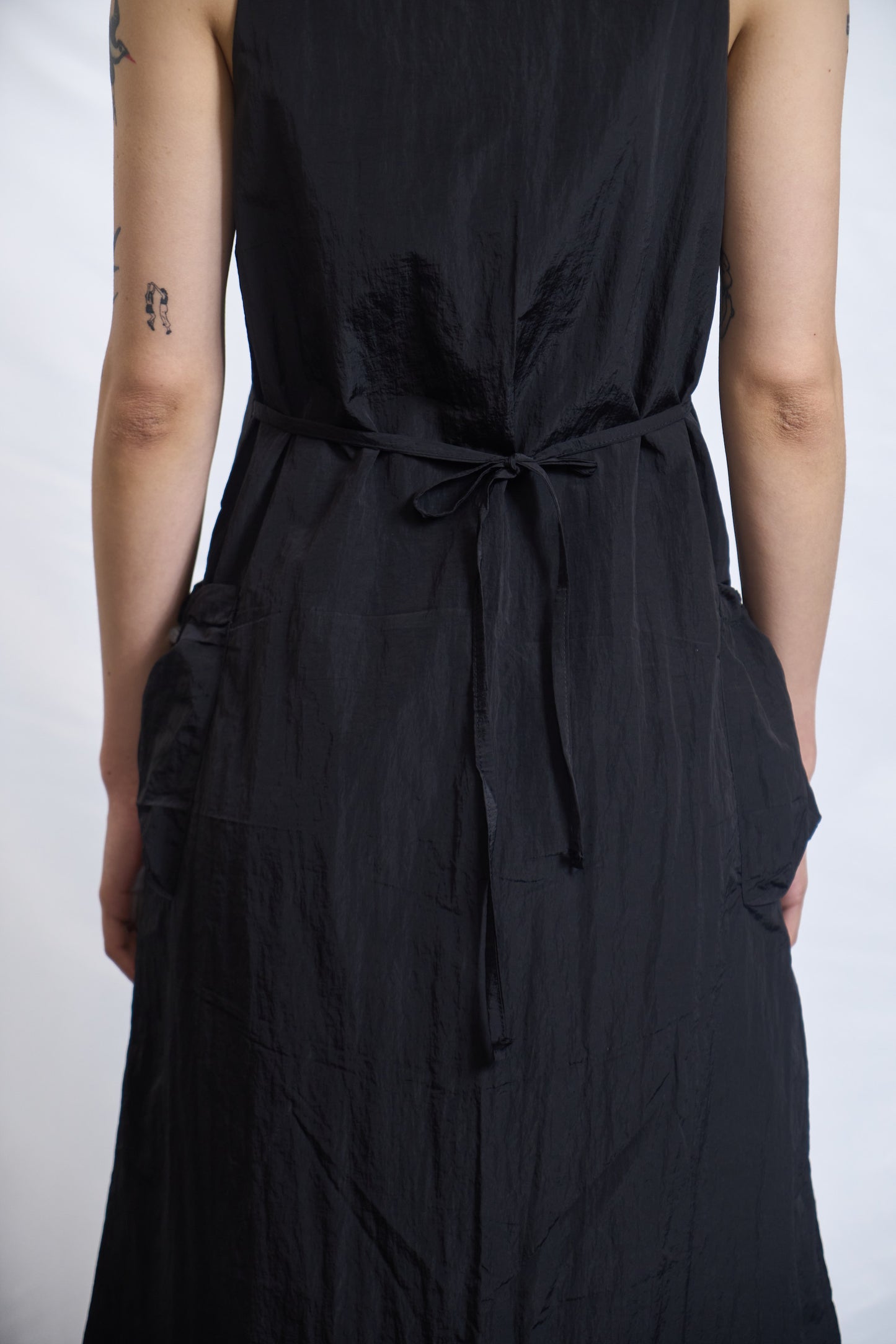 UTILITY DRAWSTRING SLIP DRESS