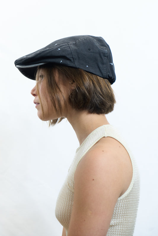 WASHED SPLATTER DOT CAP CHACOAL