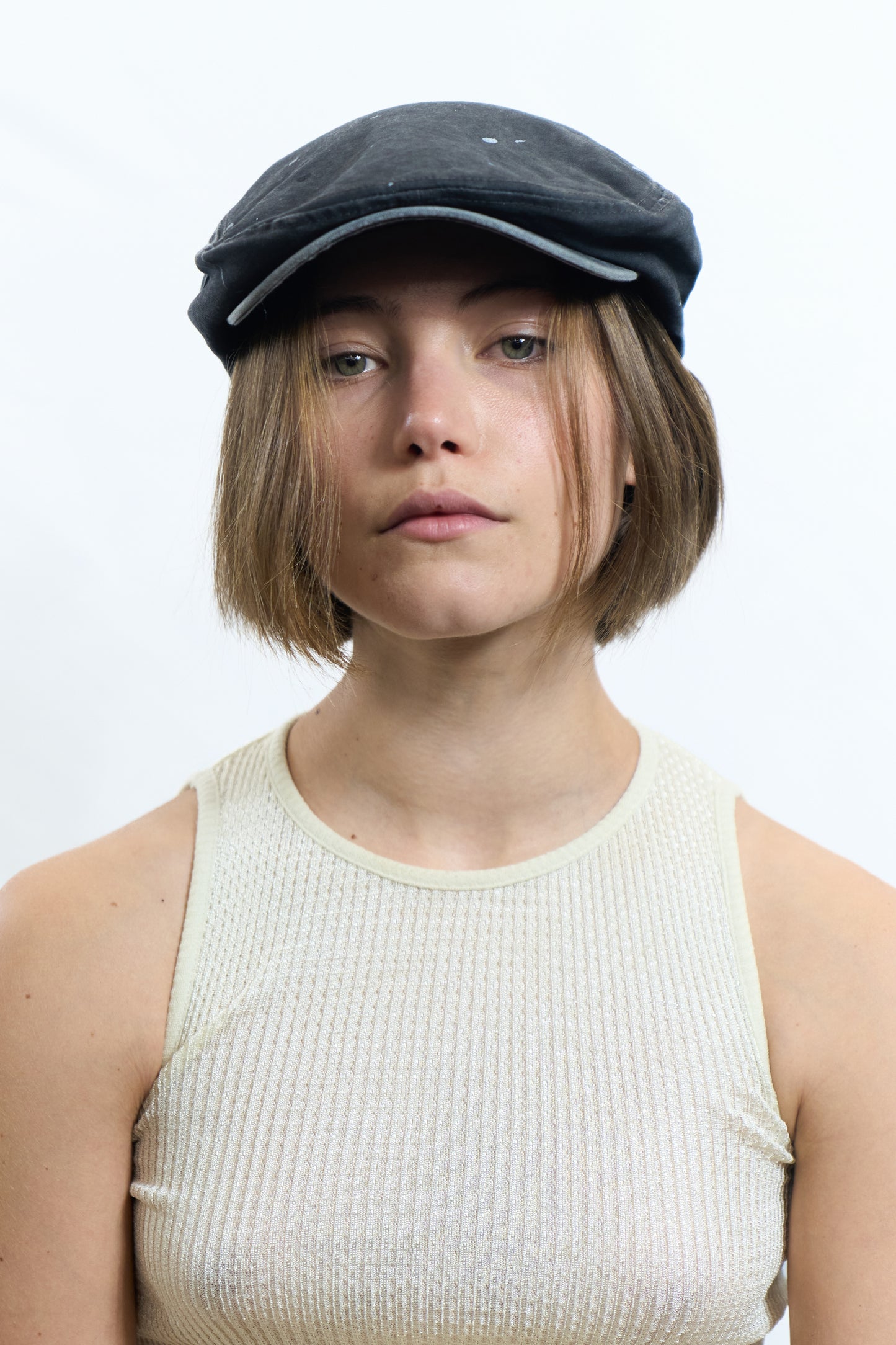 WASHED SPLATTER DOT CAP CHACOAL