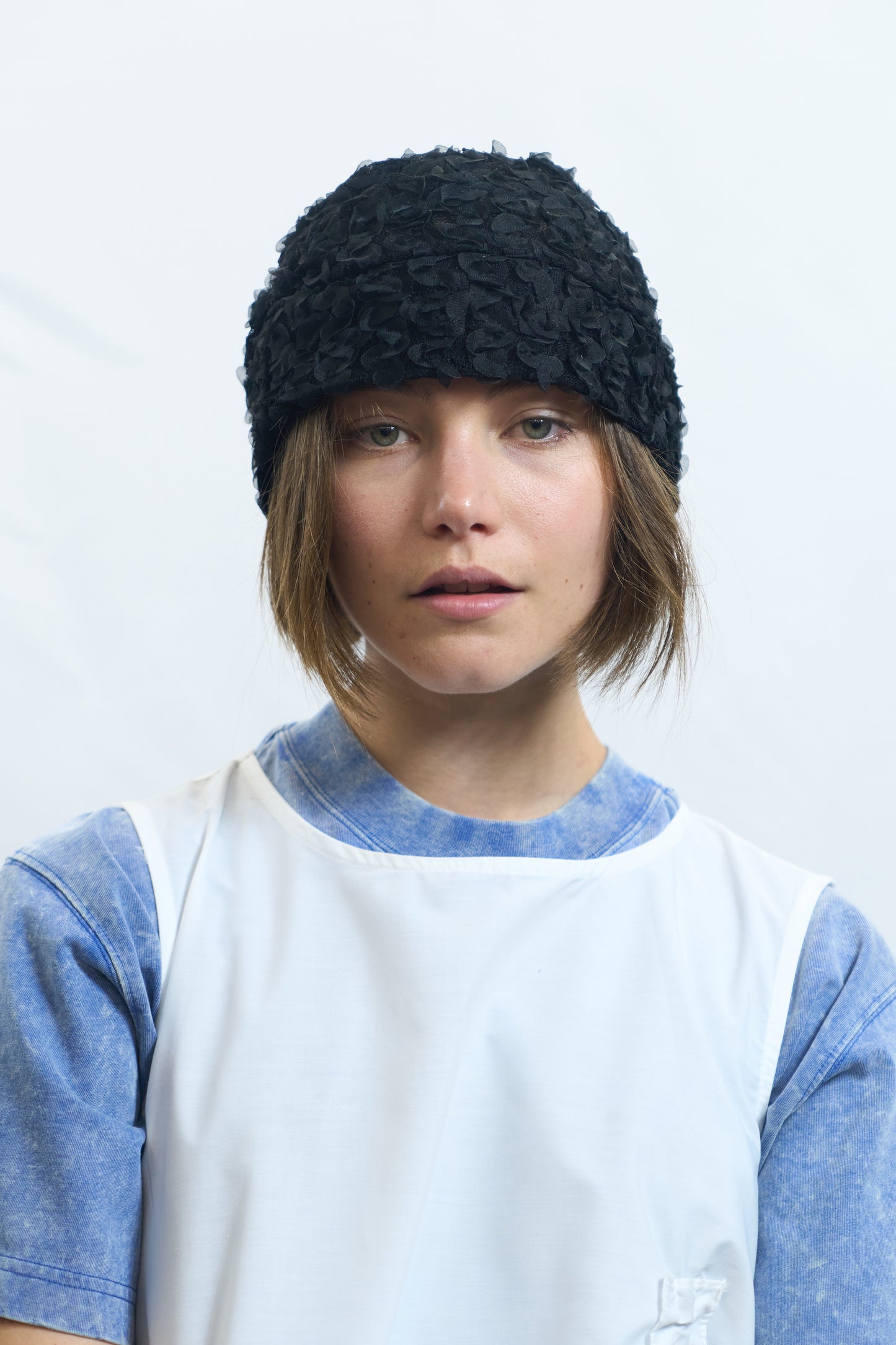 CLOUD TEXTURE BEANIE BLACK