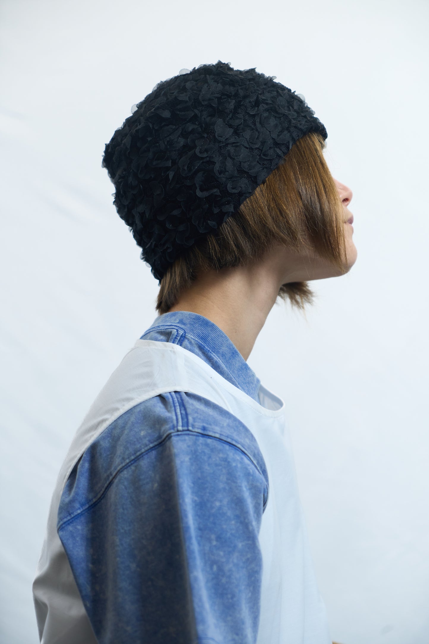 CLOUD TEXTURE BEANIE BLACK