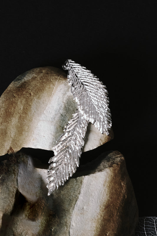 FEATHER EARRING-DOUBLE