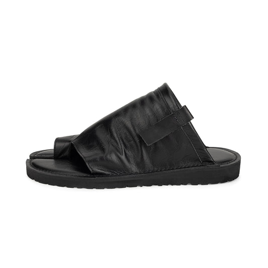 KUNOICHI BLACK CALF SKIN SANDALS