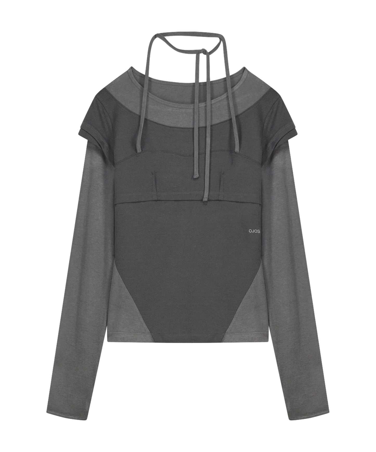 HALTER STRAP LONG SLEEVE - GREY
