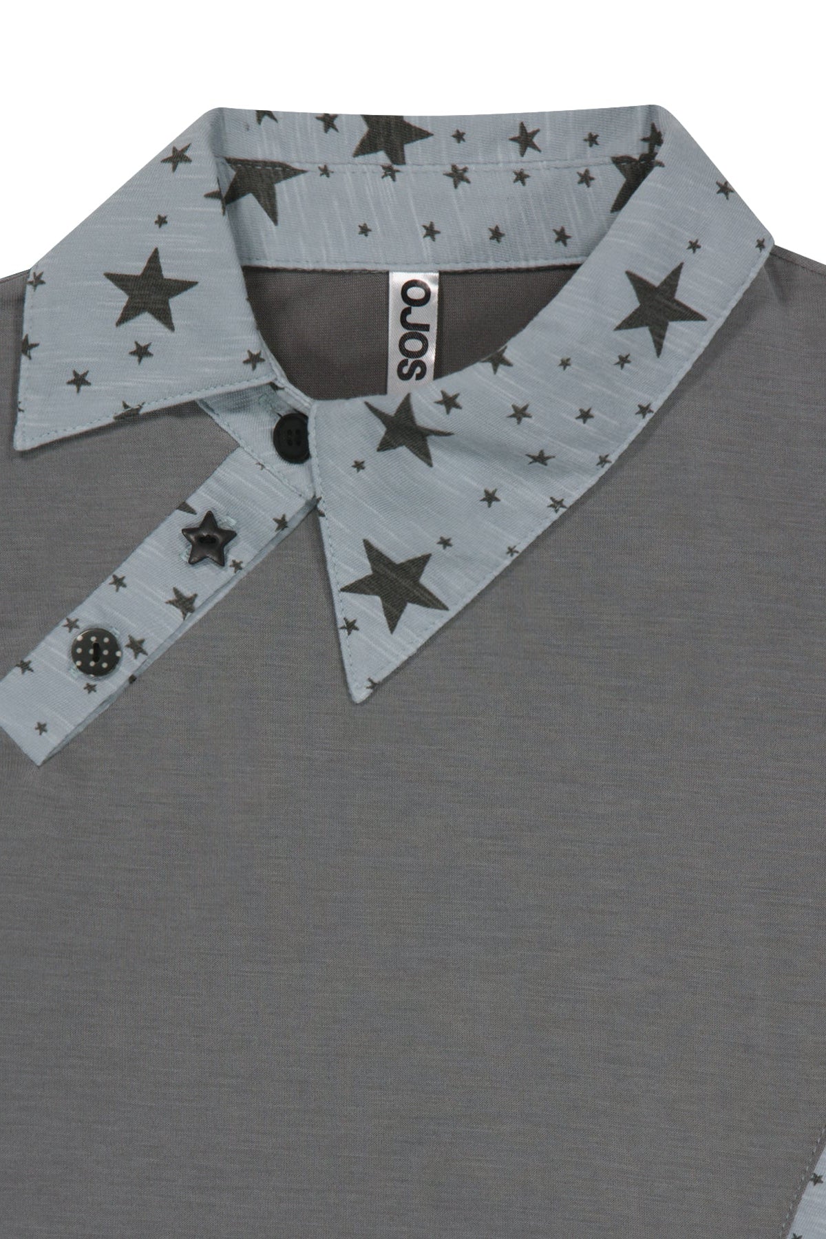 STARCUT JERSEY COLLAR TEE - MINT GREY