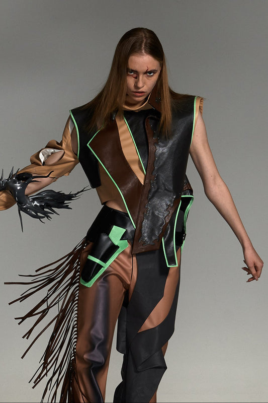 LEATHER PANEL JACKET