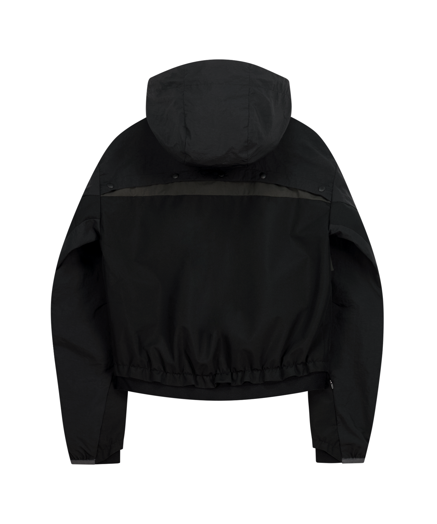 PANELED CROP SHELL JACKET BLACK