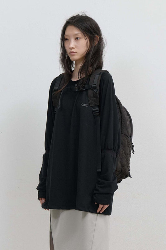 MESH BAND PUFF SLEEVE - BLACK
