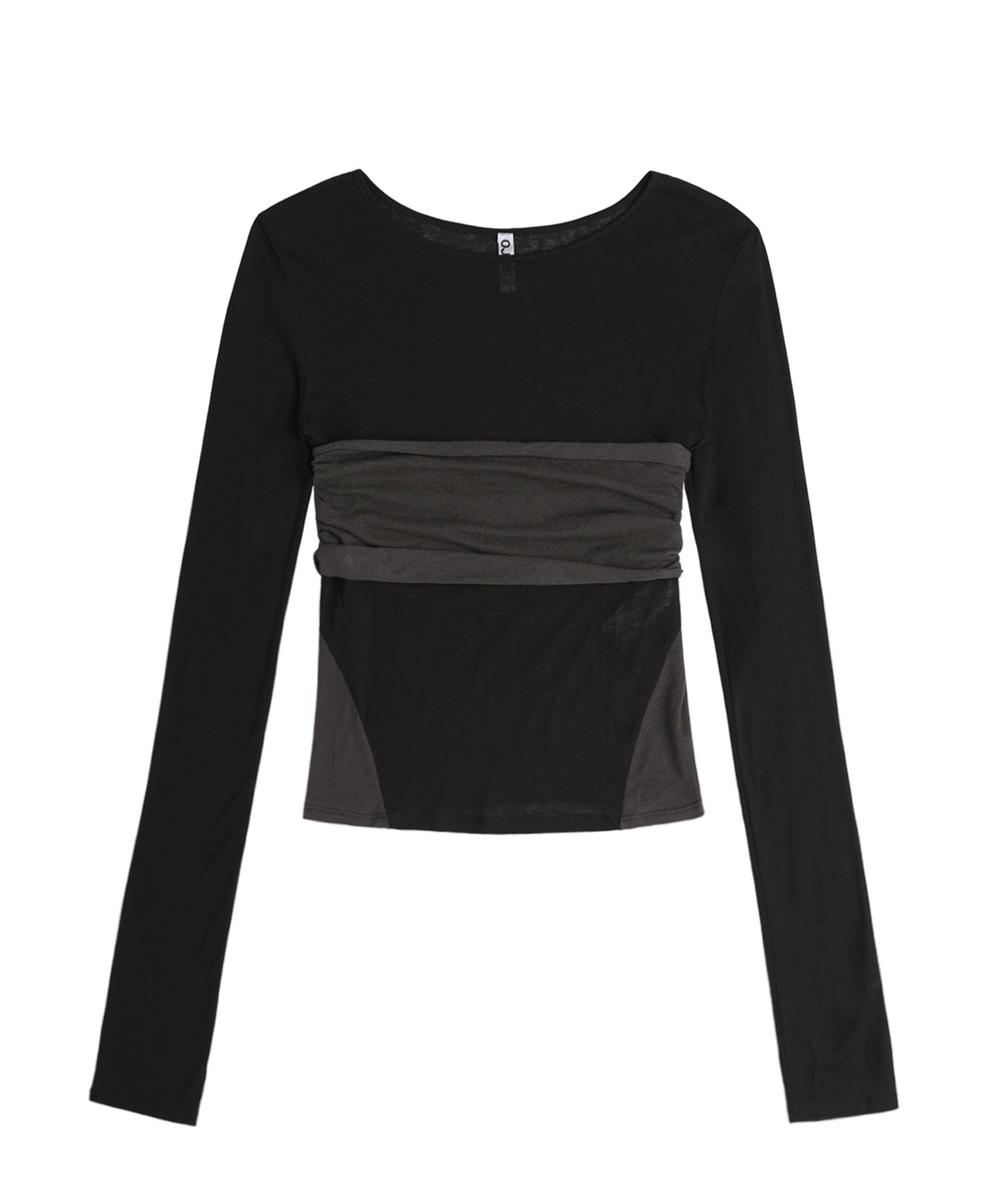 TUBE TOP LAYERED T SHIRT BLACK