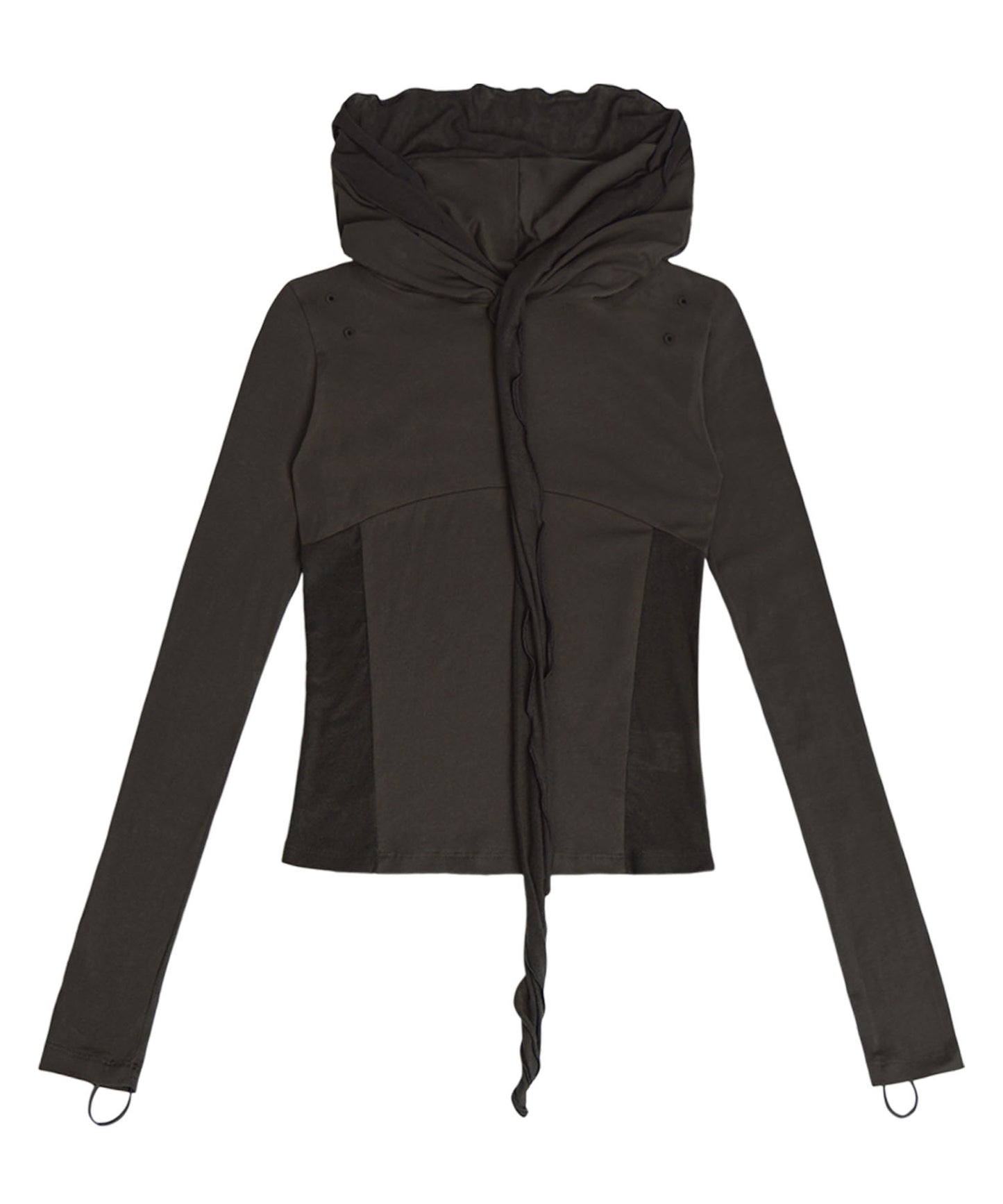 MUFFLER HOODIE LONG SLEEVE CHARCOAL