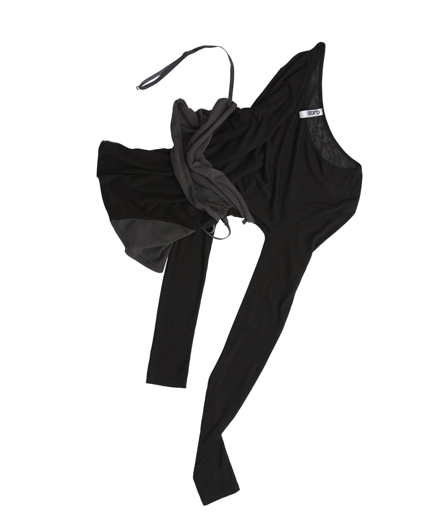 TUBE TOP LAYERED T SHIRT BLACK