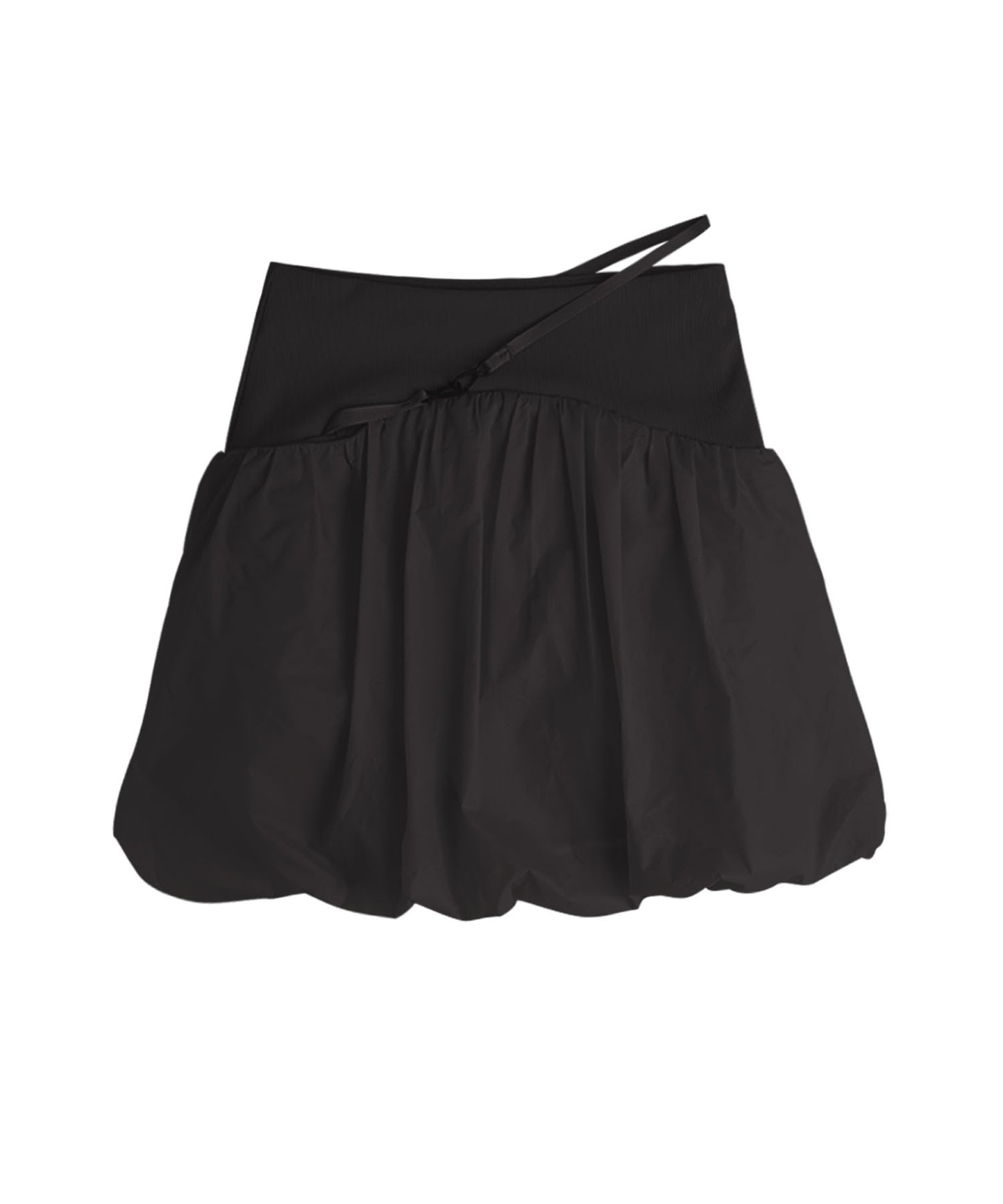 REVERSIBLE MIDI PADDED SKIRT BLACK