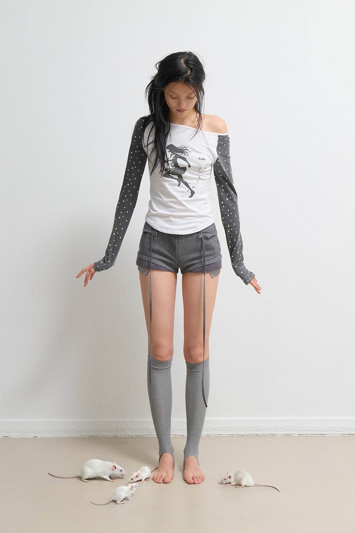 STAR REGLAN LONG SLEEVE - CHARCOAL