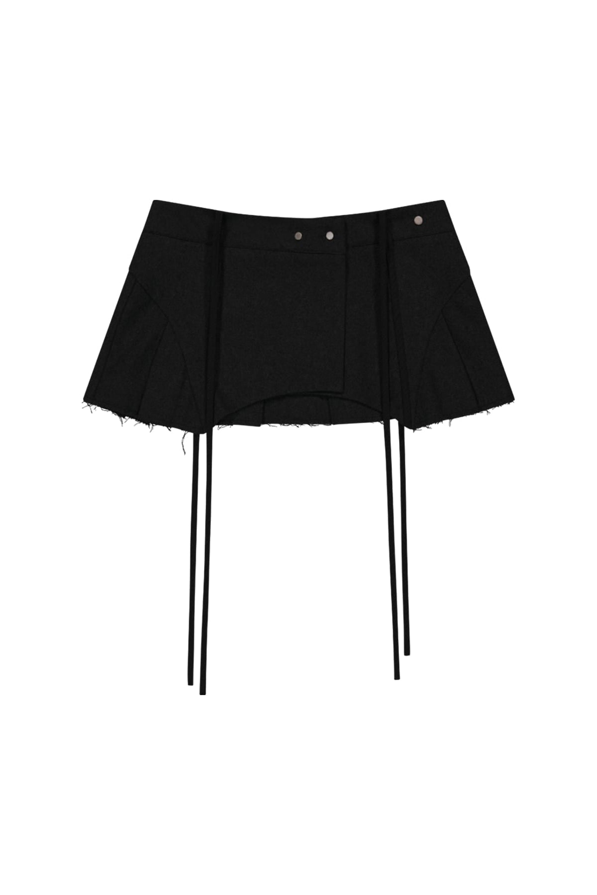 LAYERED WOOL SKIRT - BLACK