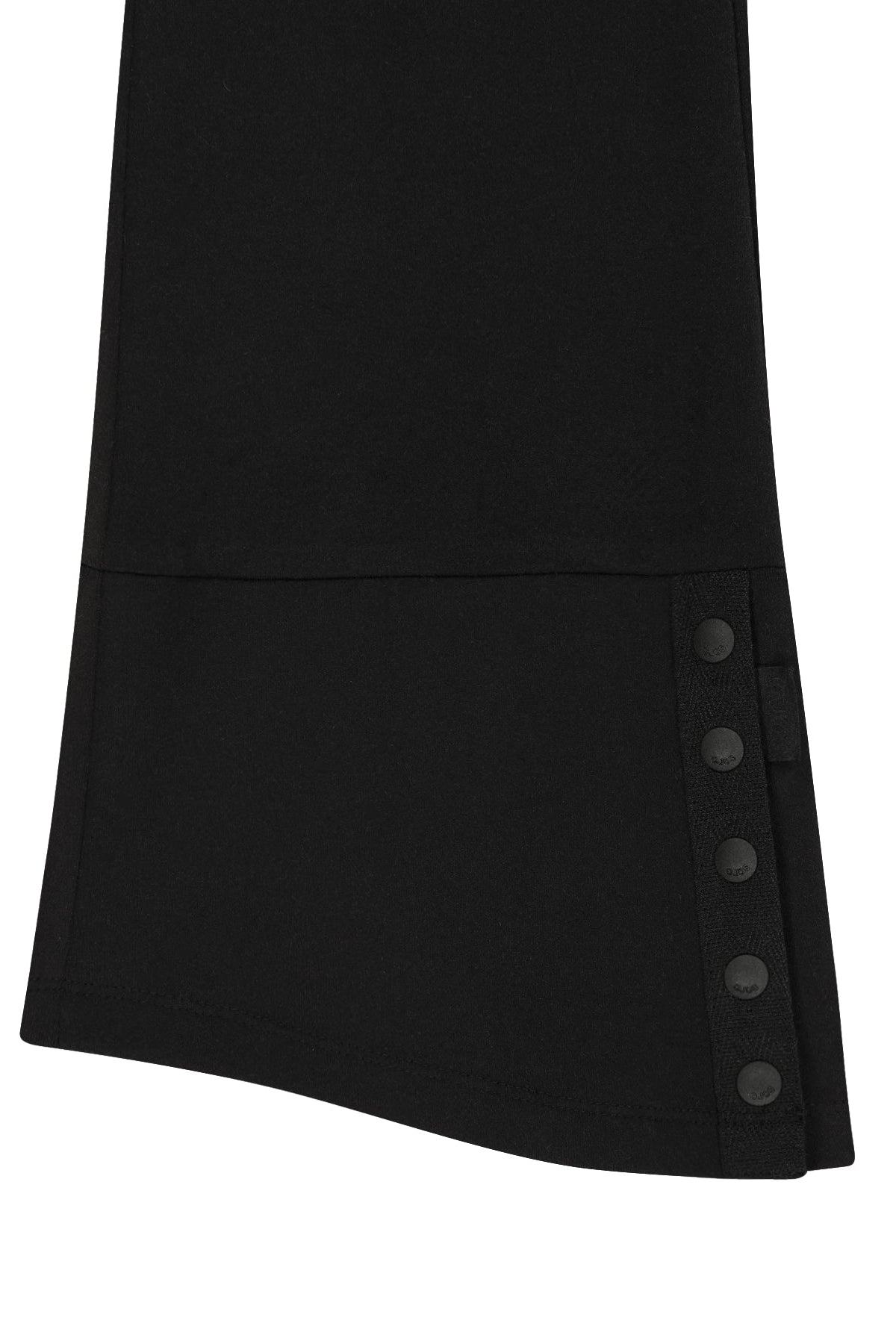 BUTTON SLIT BOOTCUT PANTS - BLACK
