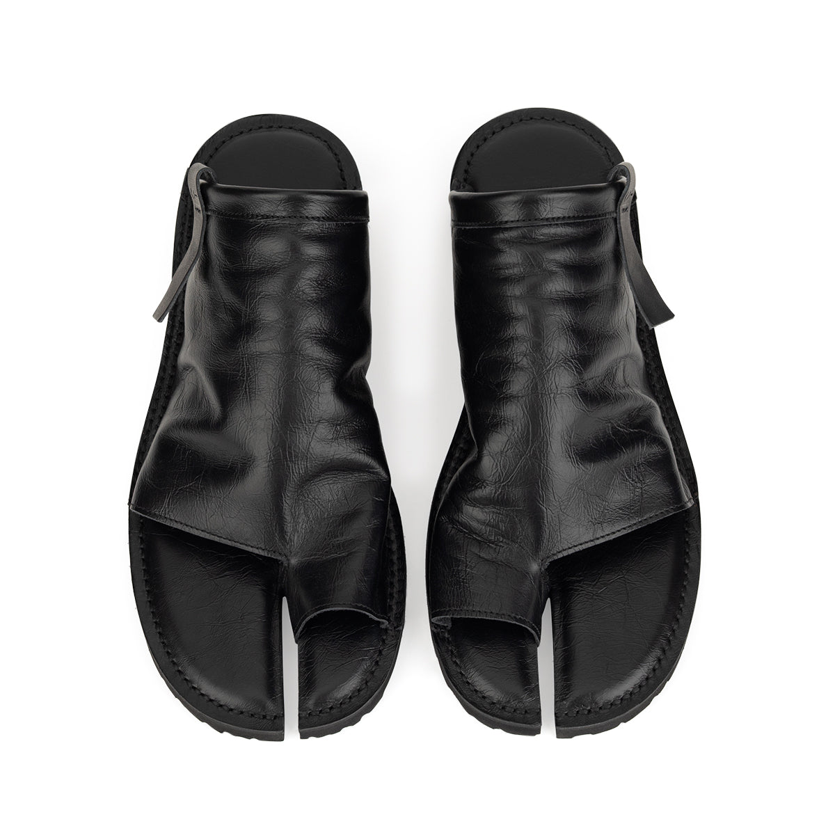 KUNOICHI BLACK CALF SKIN SANDALS