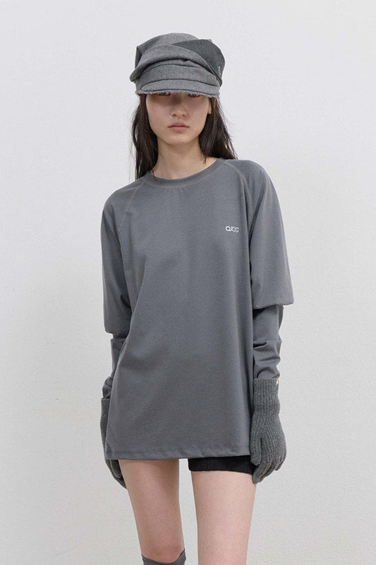 MESH BAND PUFF SLEEVE - CHARCOAL