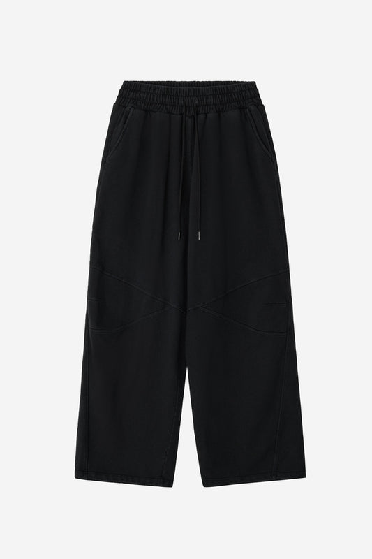 DYED CIRCLE LOGO OVER-FIT ARMOR SWEAT PANTS BLACK