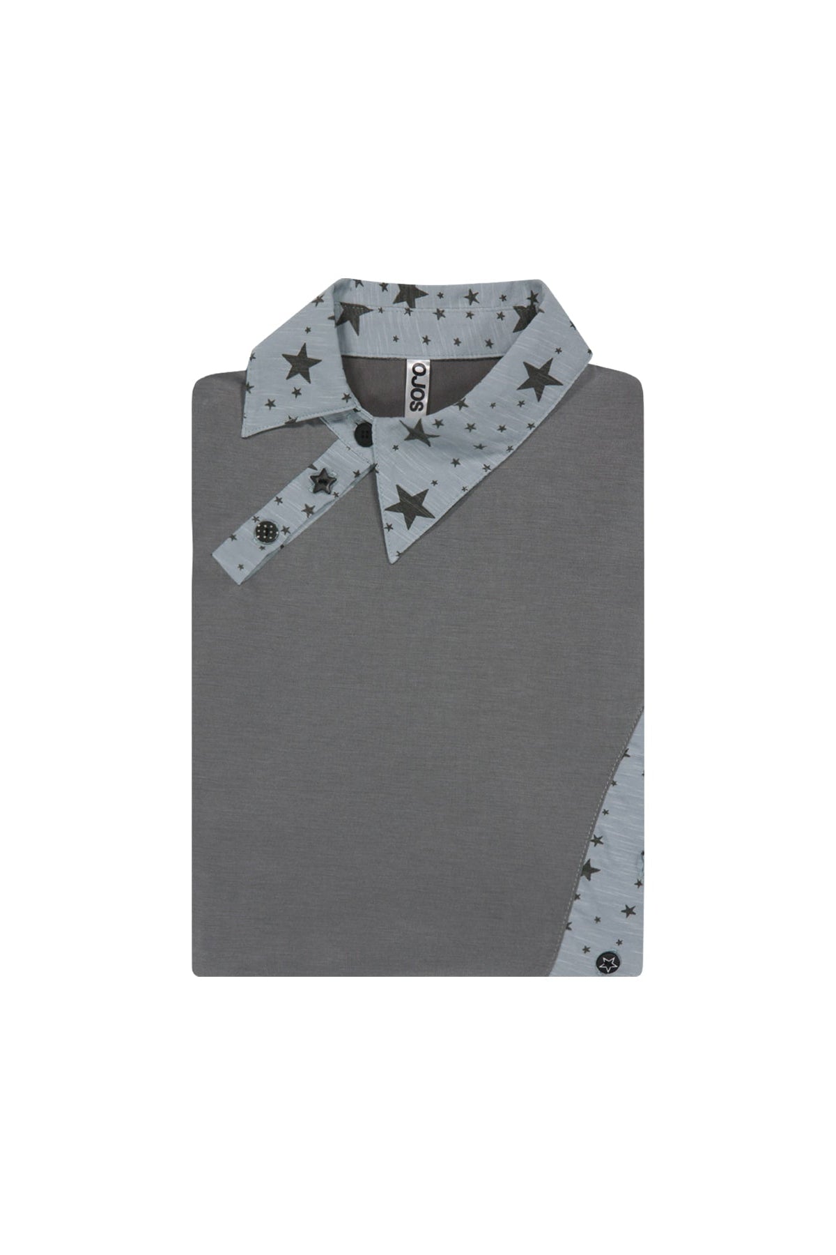 STARCUT JERSEY COLLAR TEE - MINT GREY