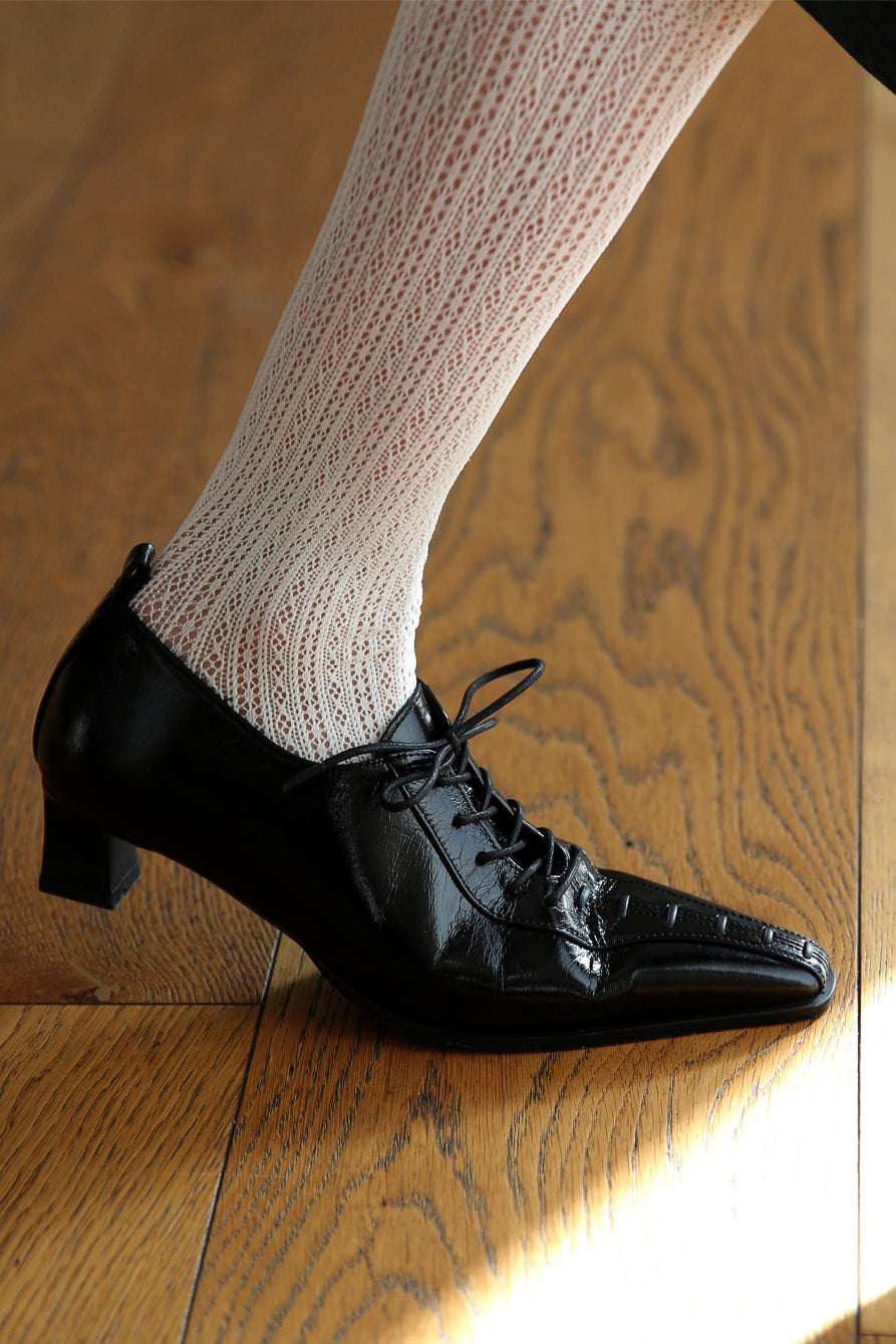 GEMMA STILETTO (4CM) / SHINY BLACK