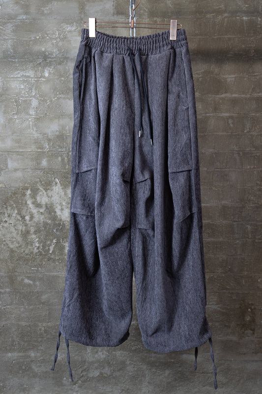 DRAWSTRING HEM BALLOON TROUSERS — GREY