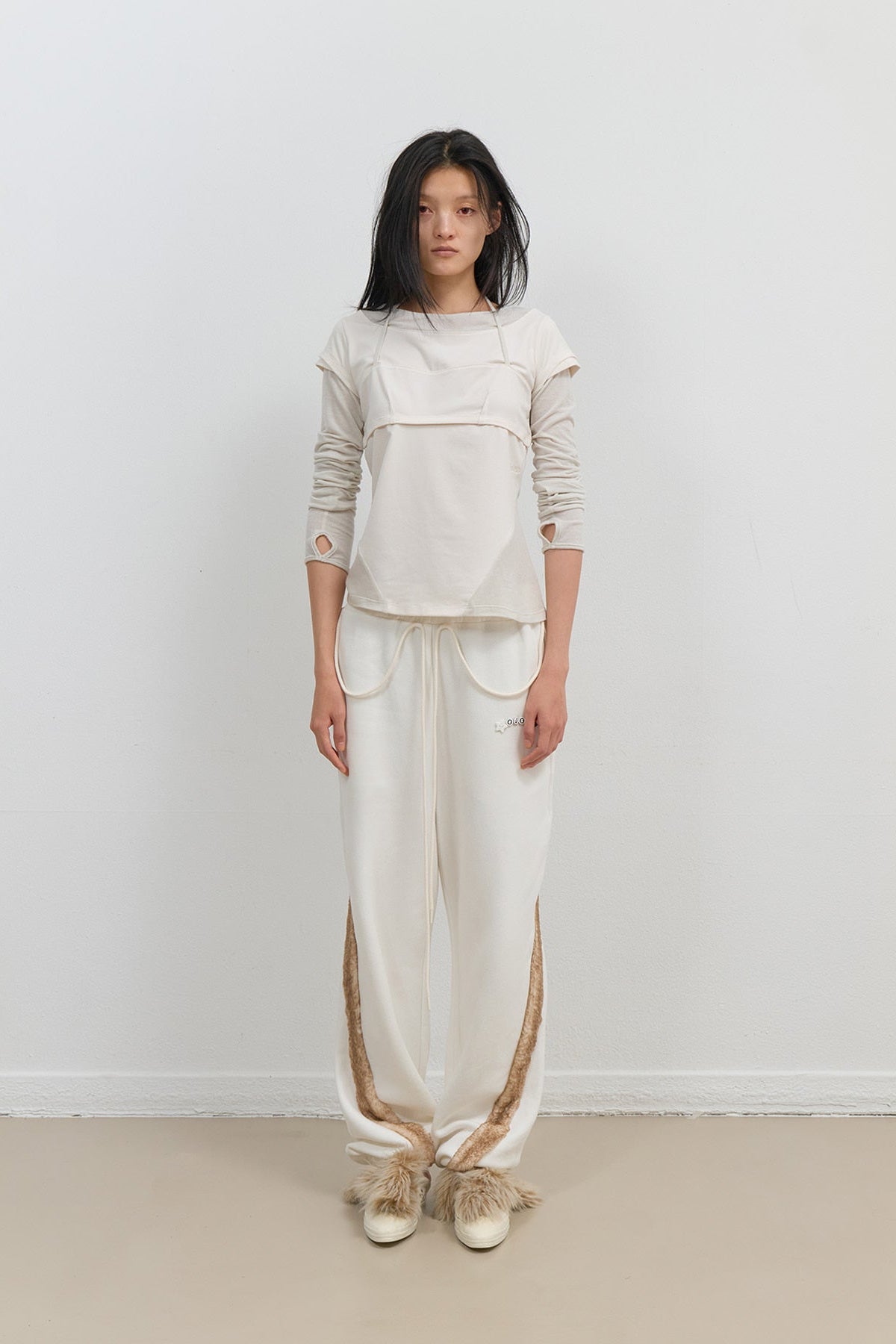 HALTER STRAP LONG SLEEVE - IVORY