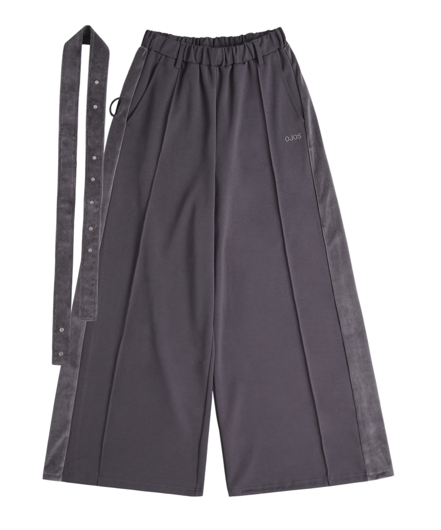 BELT WIDE SWEAT PANTS CHARCOAL