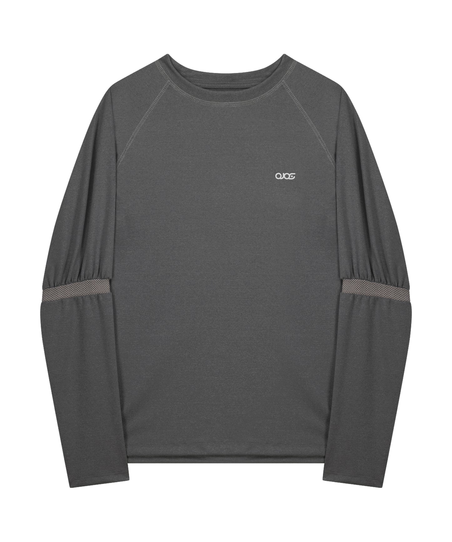 MESH BAND PUFF SLEEVE - CHARCOAL
