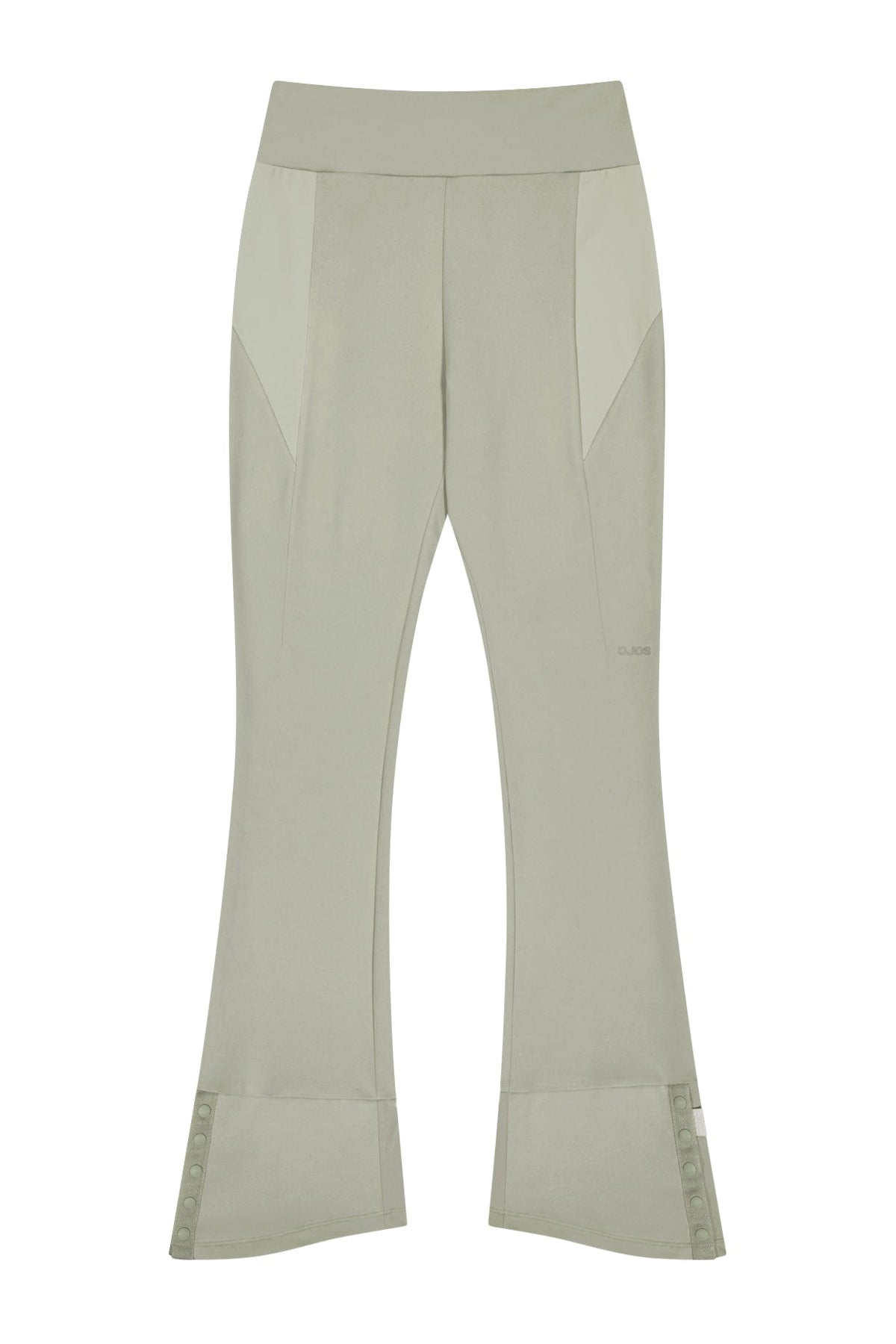 BUTTON SLIT BOOTCUT PANTS - MINT GREY