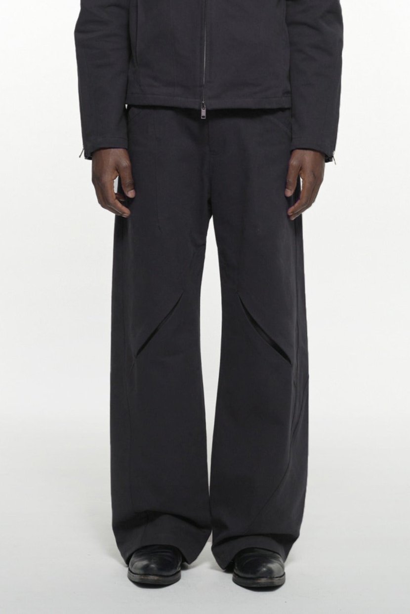 SEAM LINE COTTON PANTS CHARCOAL