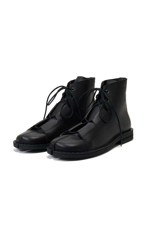 SAIGO BLACK VEGAN CALF SKIN BOOTS