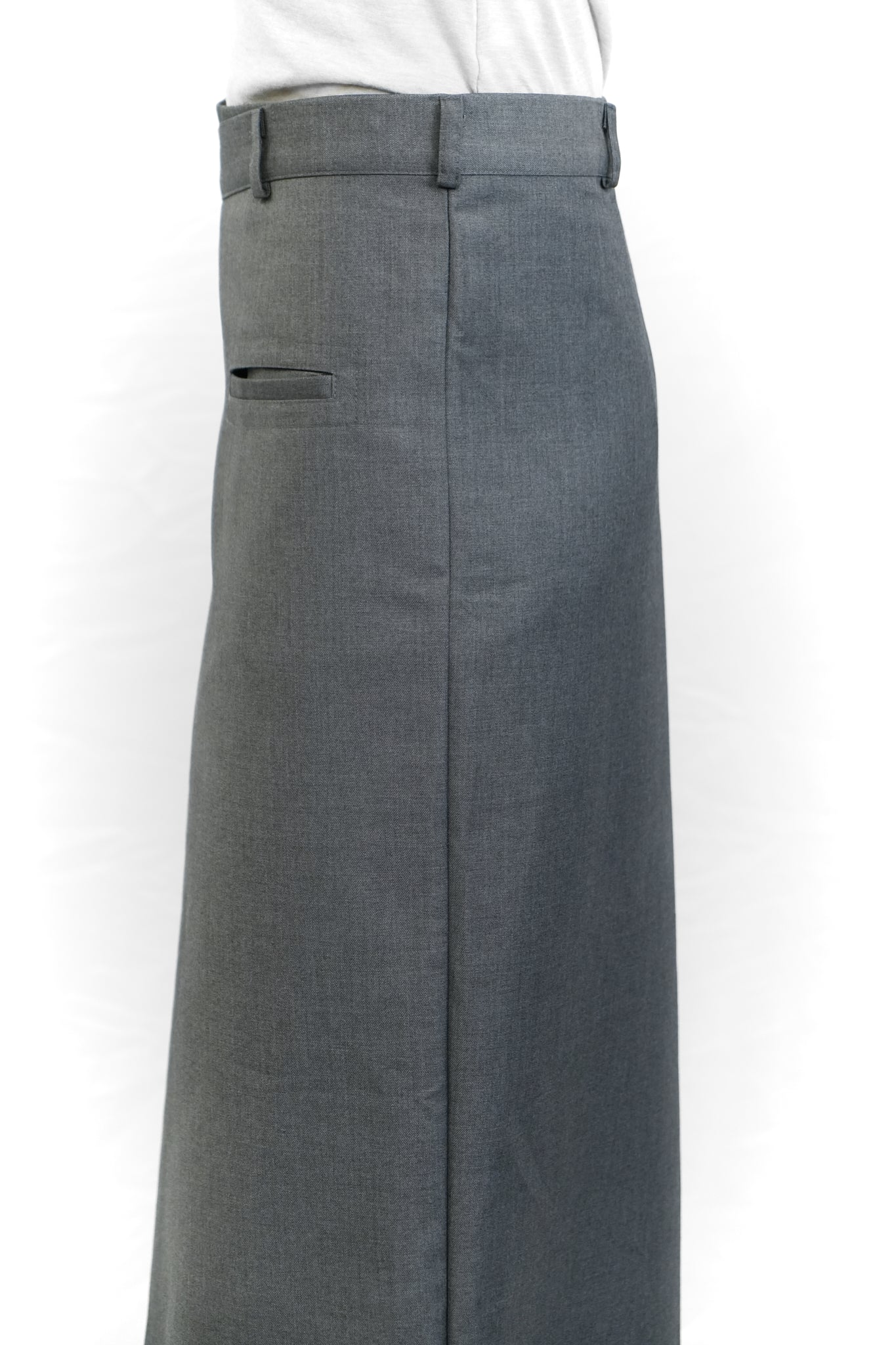 GREY LAYERED BLAZER SKIRT