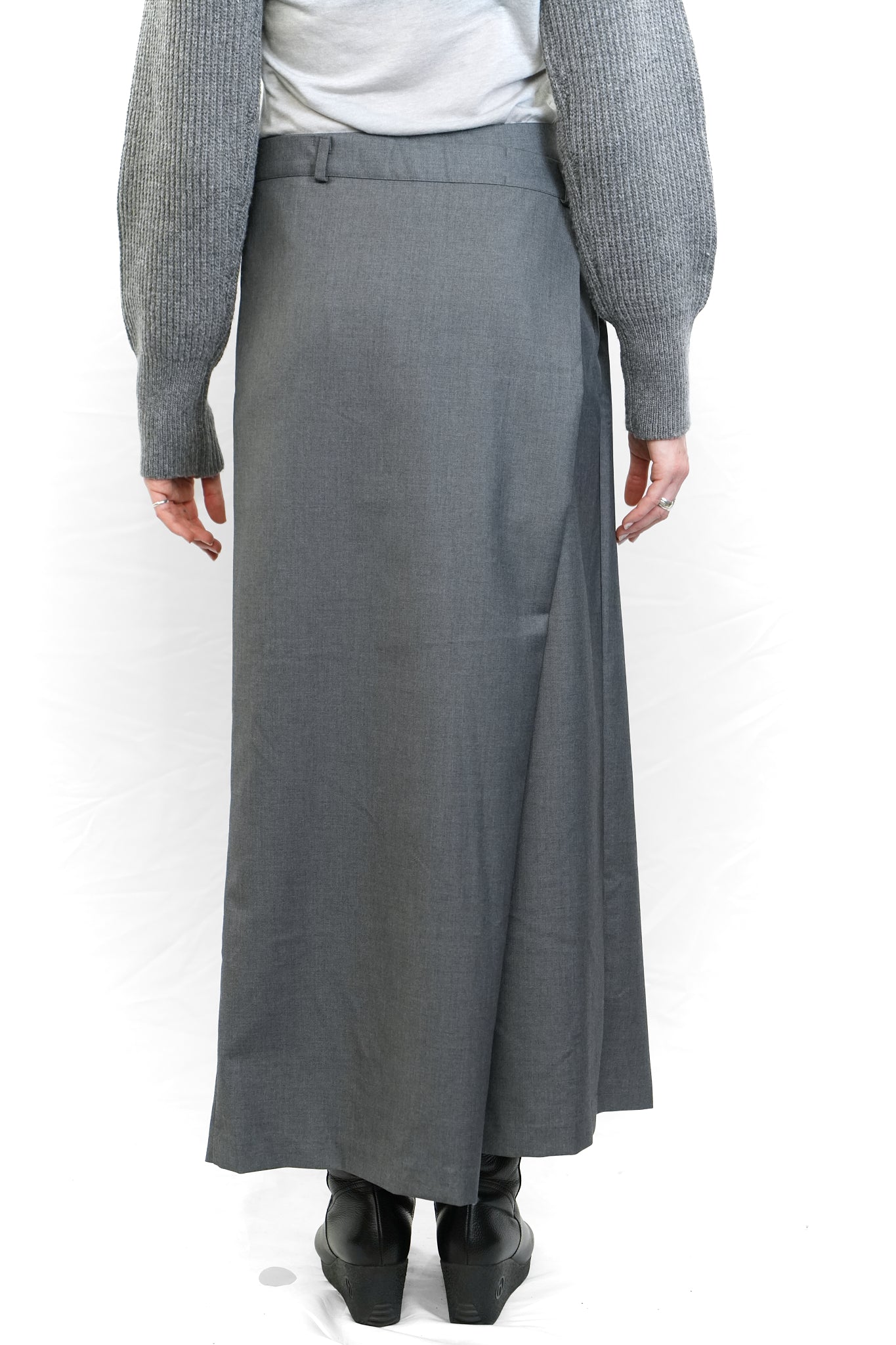 GREY LAYERED BLAZER SKIRT