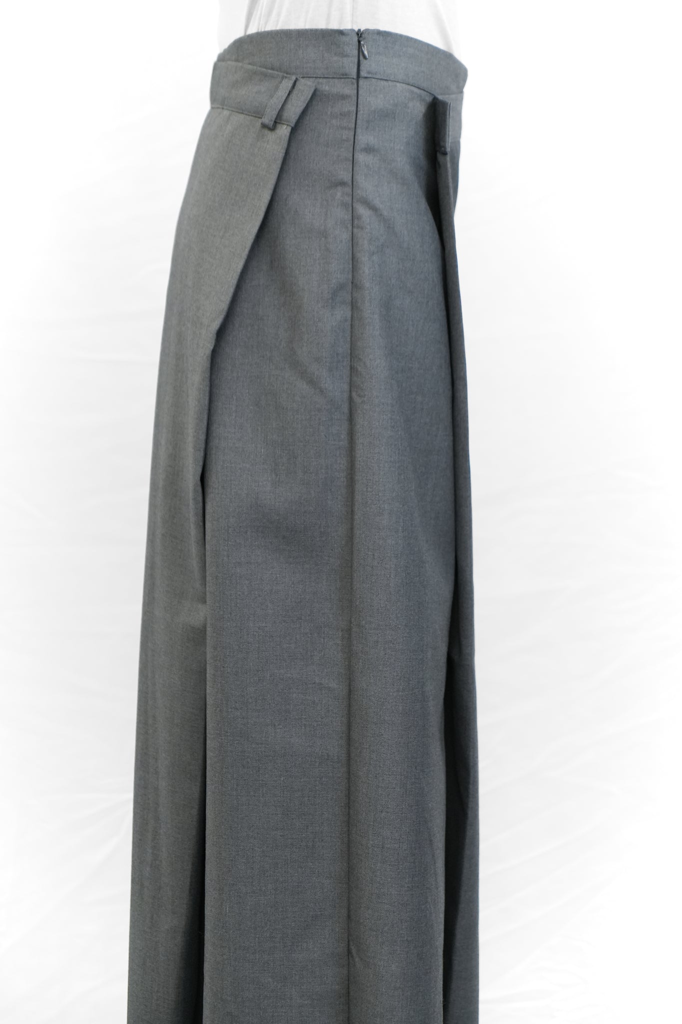 GREY LAYERED BLAZER SKIRT