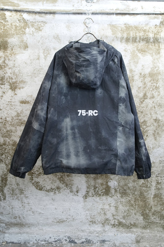 CHARCOAL HAND-DYED HOODED JACKET