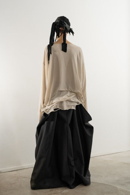 DESTROYED LONG SLEEVE TOP WHITE