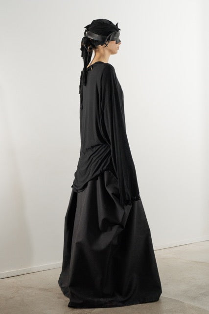 DESTROYED LONG SLEEVE TOP BLACK