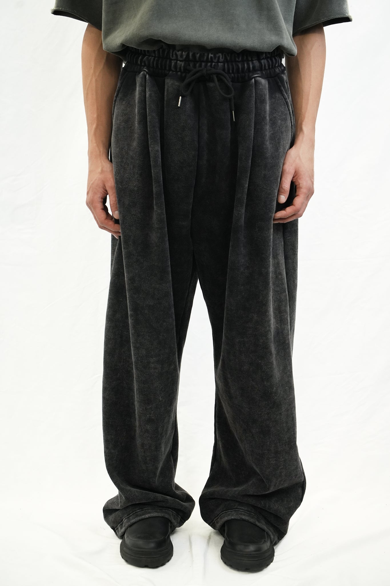 WASHED SWEAT DRAWSTRING PANTS